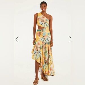 FARM Rio Asymmetrical Yellow Floral Dress